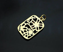 Load image into Gallery viewer, Colorful CZ Gold Flower On Rectangle Charm, Sku#LK336