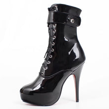 Load image into Gallery viewer, Women's Lockable Lace-Up Platform Heels - 15CM Super High Heel Patent Leather Pumps