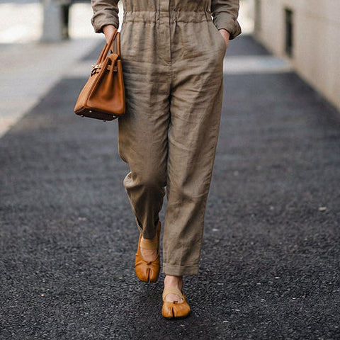 Full Grain Leather Tabi Mary Jane Flats