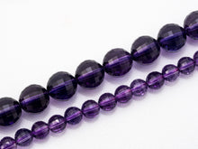 Load image into Gallery viewer, Special Cut Quality Natural Amethyst Round Faceted beads, 6mm/8mm/10mm/2mm, Loose Dark Puple Gemstone Beads, 15.5 inch strand, SKU#V3C