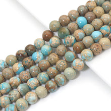 Load image into Gallery viewer, Natural Blue Imperial Jasper, 10mm Round Smooth Beads, Sku#U1605