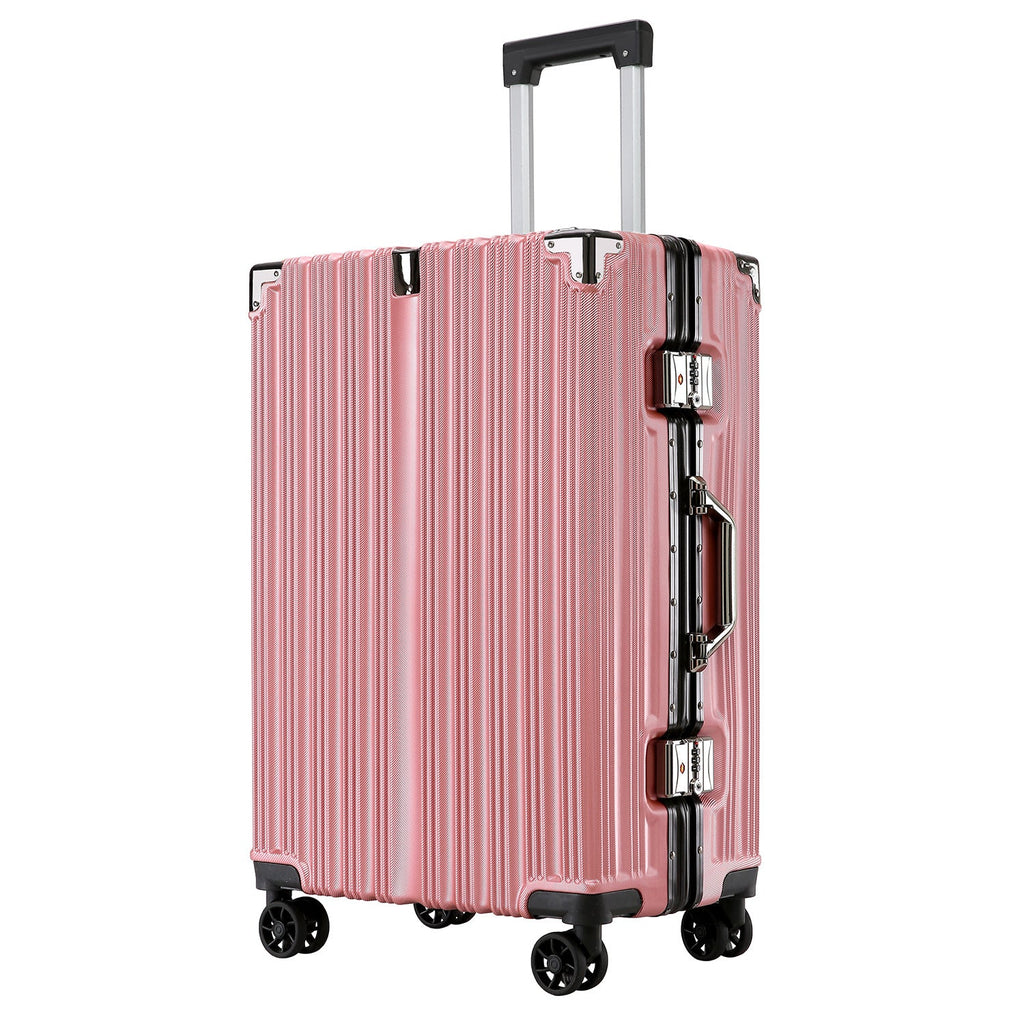 Premium Aluminum Frame Luggage - Rivet-Reinforced Travel Suitcase with Spinner Wheels