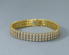 Load image into Gallery viewer, CZ Triple line Buckle Bracelet, Sku#B165