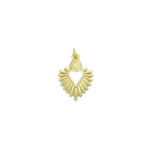 Load image into Gallery viewer, White Enamel Gold Heart Charm Pendant,Sku#LD719