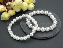 Load image into Gallery viewer, Natural White Tibetan Agate Stretchy Bracelet
