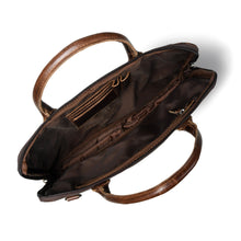 Load image into Gallery viewer, Modernist Leather Laptop Bag- Brown