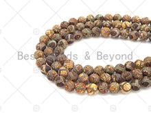 Load image into Gallery viewer, Natural Tibetan Brown Football Agate Beads, Dzi Eye Agate Beads, 8mm/10mm Tibetan Round Smooth Agate,15.5" Full Strand, Sku#U1111