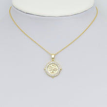 Load image into Gallery viewer, CZ Around Tree On Round Coin Charm Pendant, Sku#LX766