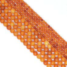 Load image into Gallery viewer, Orange Jade Round Smooth Beads, Sku#U2227