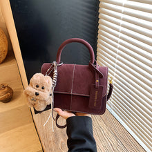 Load image into Gallery viewer, Small Matte Square Crossbody Bag – PU Leather Shoulder Handbag for Women | Wine Red, Black, Brown