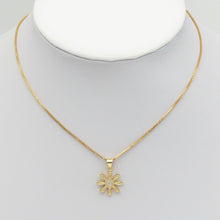 Load image into Gallery viewer, Clear CZ Gold Daisy Flower Shape Charm, Sku#LK830