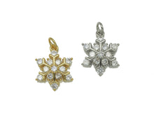 Load image into Gallery viewer, CZ Snowflake Charm, Sku#F1464