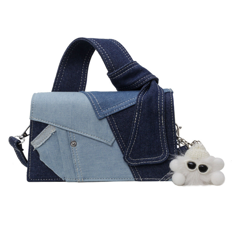Denim Fabric Crossbody Bag