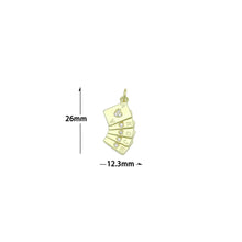 Load image into Gallery viewer, Clear CZ Gold Silver Poker Card Charm Pendant,Sku#A487