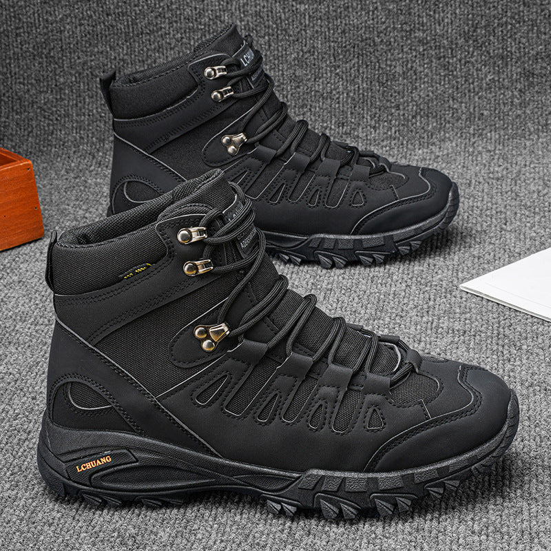 Women's High-Top Lace-Up Boots | Square Heel Dr. Martens Style | Army Green & Black