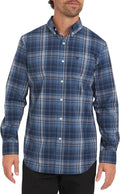 Chaps Men's Classic Fit Long Sleeve Button Down Stretch Poplin Casual Shirt