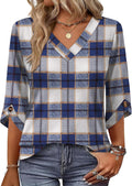 OFEEFAN 3/4 Length Sleeve Womens Tops Dressy Casual Blouses V Neck T Shirts Summer Tops Spring Outfits Loose Fit