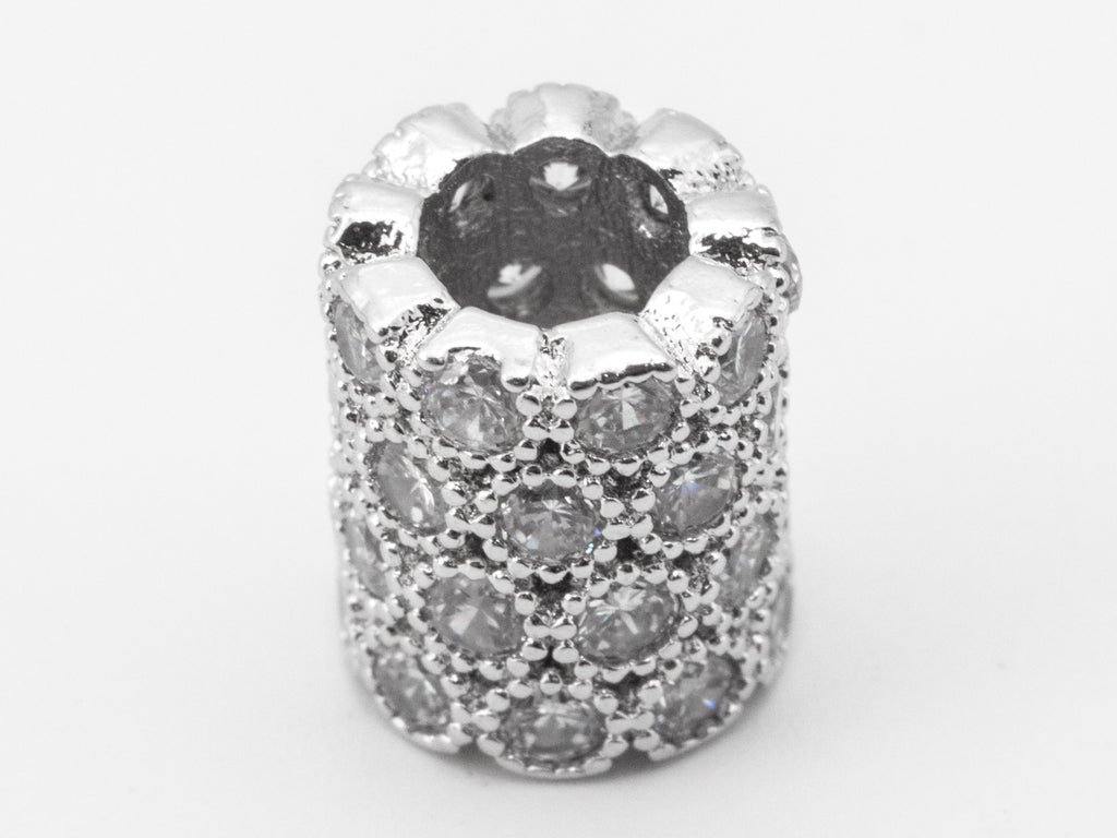 CZ Micro Pave European Large Hole 8x10mm Beads, SKU#N39