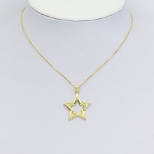 Load image into Gallery viewer, CZ Gold Five Point Star Frame star Charm, Sku#LK911