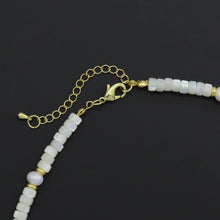 Load image into Gallery viewer, Natural Mother of Pearl Heishi Beads with Gold spacer neckla
