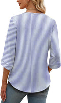 OFEEFAN 3/4 Length Sleeve Womens Tops Dressy Casual Blouses V Neck T Shirts Summer Tops Spring Outfits Loose Fit