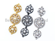 Load image into Gallery viewer, CZ Micro Pave Flower Connector for Bracelet/Necklace, Link Connector, Spacer Connector,  16x50mm,sku#M192