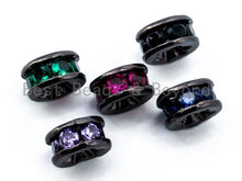 Load image into Gallery viewer, 8mm CZ Micro Pave Tube Beads Hollowed Out Flower for Bracelet/Necklace, Cubic Zirconia Beads, Bracelet Spacer Beads, sku#G295