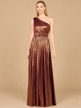 Load image into Gallery viewer, One Shoulder Metallic Dress - OUTLET