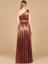 Load image into Gallery viewer, One Shoulder Metallic Dress - OUTLET