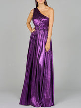 Load image into Gallery viewer, One Shoulder Metallic Dress - OUTLET