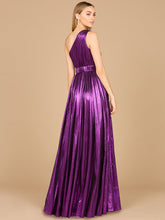 Load image into Gallery viewer, One Shoulder Metallic Dress - OUTLET