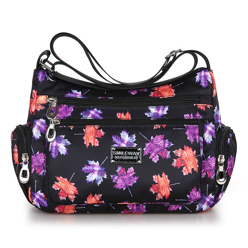 Women's Printed Canvas Shoulder Bag – Floral & Landscape Pattern Crossbody Handbag