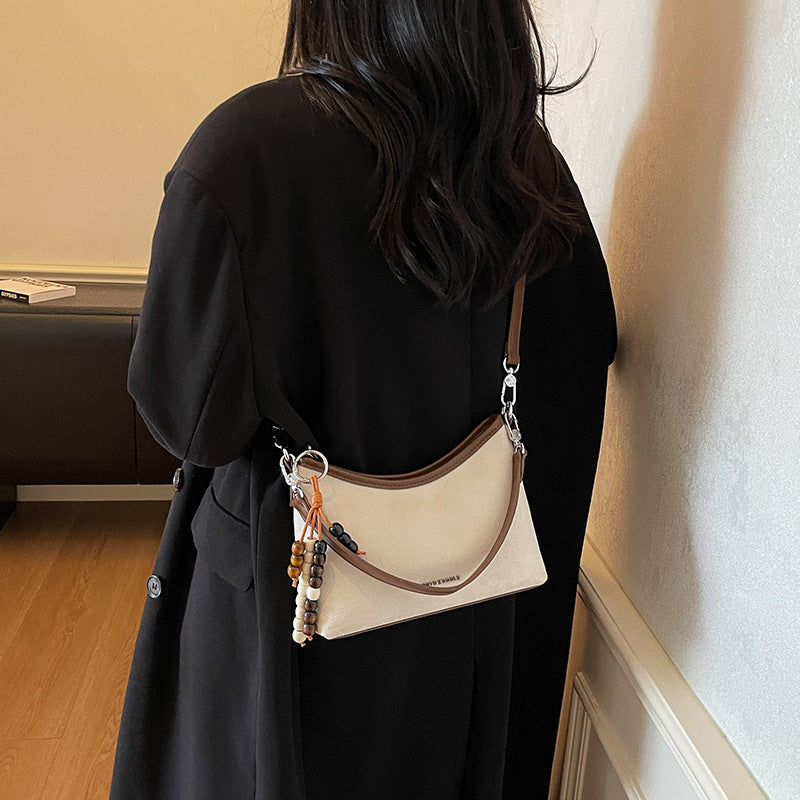 Korean Minimalist Crossbody Shoulder Bag for Women - PU Leather Versatile Everyday Handbag