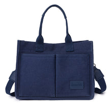 Load image into Gallery viewer, Women's Canvas Tote Bag Large Capacity Multi Pocket Shoulder Crossbody Messenger Bag