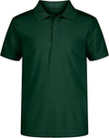 Nautica Boys' School Uniform Short Sleeve Polo Shirt, Button Closure, Moisture Wicking Performance Material