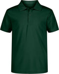 Nautica Boys' School Uniform Short Sleeve Polo Shirt, Button Closure, Moisture Wicking Performance Material