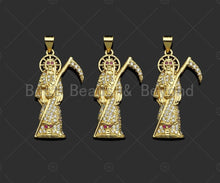 Load image into Gallery viewer, CZ Micro Pave Imperial Bodyguard  Shape Pendant/Charm, 18K Dainty Gold Charm, Necklace Bracelet Charm Pendant,16x33mm, Sku#LD29