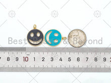 Load image into Gallery viewer, Gold Filled Enamel Colorful Smiley Face Shape Pendant, Enamel Smiley face Charm,Enamel Jewelry Findings,20x23mm,Sku#L612