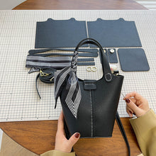 Load image into Gallery viewer, Western Style Bucket Bag with Silk Scarf