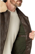 Levi's Men's Faux Leather Aviator Bomber Jacket With Sherpa Collar