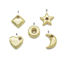 Load image into Gallery viewer, Gold Heart Five Star Round Ring Rhombus Spacer Charms, Sku#LX172