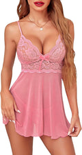 Avidlove Lingerie for Women Lace Babydoll Chemise Sheer Mesh Nightgown