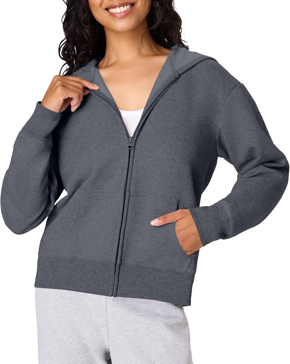 Hanes Women's EcoSmart Fleece Sweatshirt for Women, Soft Midweight - Full-Zip Hoodie, Sweatshirt, or 1/4 Zip