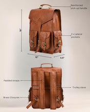 Load image into Gallery viewer, Vintage Leather Backpack Rucksack