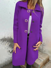 Load image into Gallery viewer, Women's Solid-color Mid-length Wool Coat With A Single-breasted Design