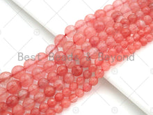 Load image into Gallery viewer, Quanlity Pink Quartz Faceted Round Beads, 6mm/8mm.10mm Red Quartz Beads, 15.5'' Full Strand, SKU#U1158