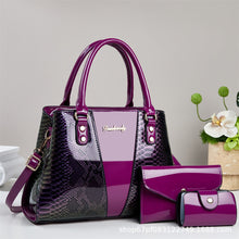 Load image into Gallery viewer, Women's Snakeskin Pattern Tote Handbag Set - 3-Piece Crossbody Shoulder Bag with Wallet