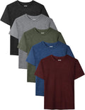 5 Pack Boys Shirts Youth Athletic Dry Fit Shirts Short Sleeve T-Shirt Tops