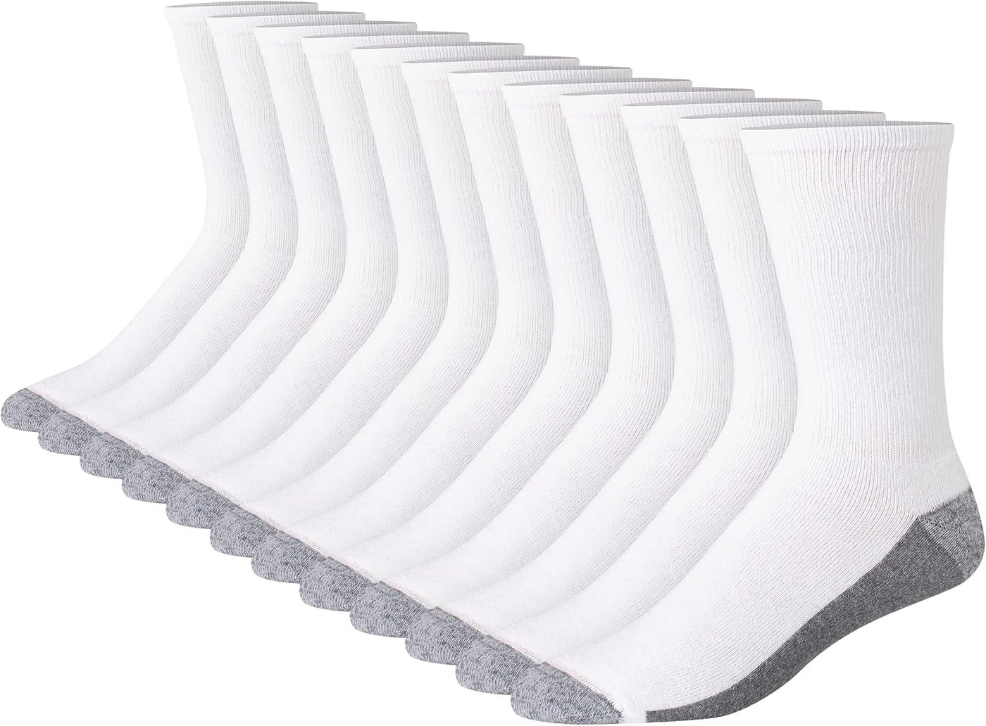 Hanes Men's Crew & Over the Calf Socks Pack, Max Cushioned Moisture-wicking Stay Dry Socks, Athletic Socks, 6, 8 Or 12-pairs