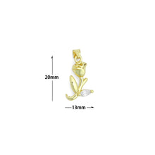 Load image into Gallery viewer, 3D Gold Rose Flower Charm Pendant, Sku#LK1158